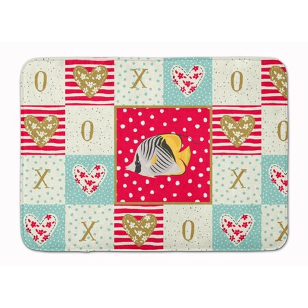 Carolines Treasures 19 x 27 in. Butterfly Fish Love Machine Washable Memory Foam Mat CK5466RUG